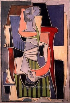  1922 Works - Femme assise dans un fauteuil 1922 Cubism